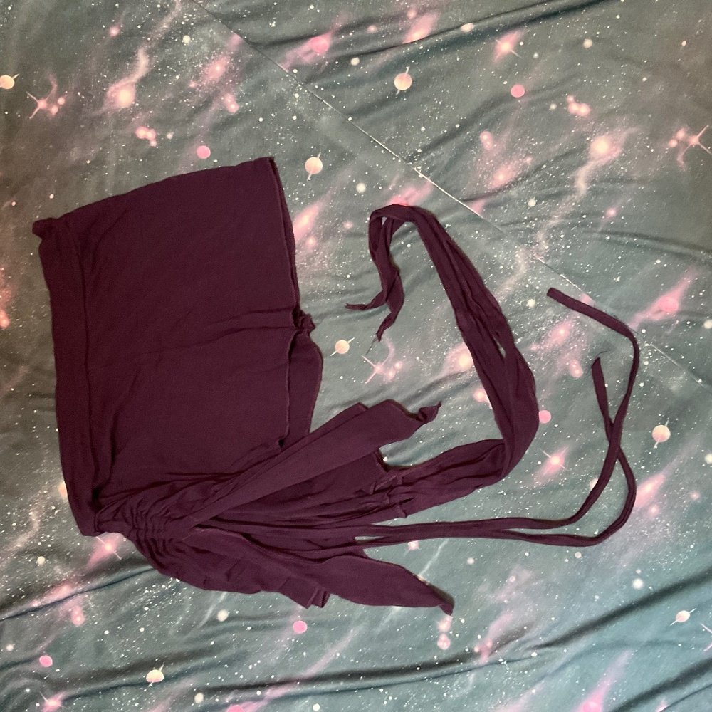Umba festival deep plum stretch shorts with partial skirt - Picture 13 of 14